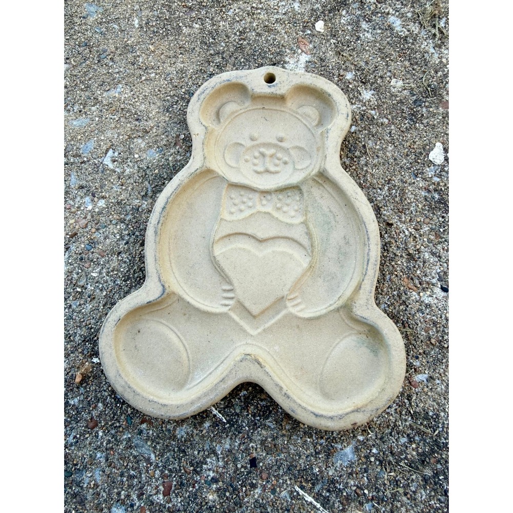 Pampered Chef 1991 Teddy‎ Bear Stoneware Cookie Mold Family Heritage Collection